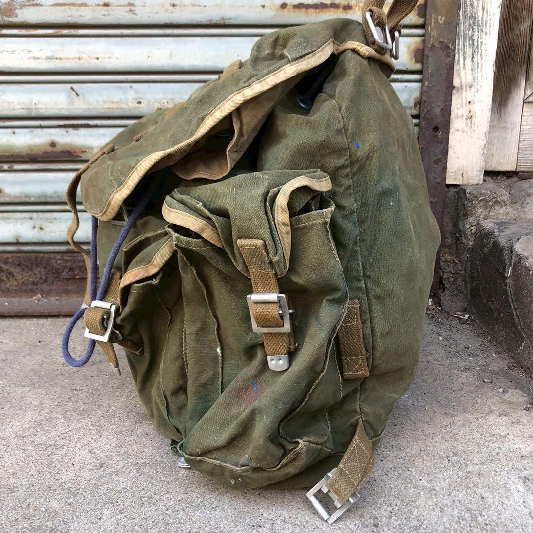 60s ドイツ軍実物 山岳部隊 ヴィンテージ キャンバス バックパック