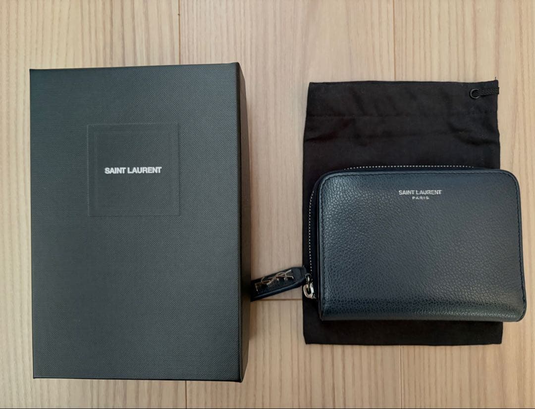 （美品・値下・付属品あり）SAINT LAURENT ネイビー 二つ折り財布 楽天市場】サンローラン 財布 二つ折り ネイビーの通販