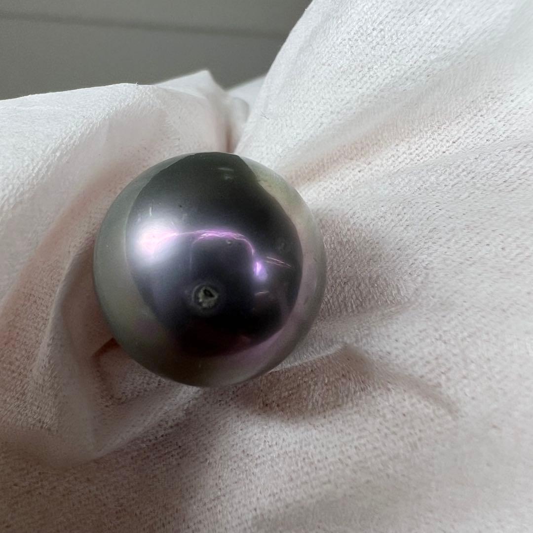 925刻印 特大ブラックパール ネックレストップ 36g 東K8-0211ア㊱