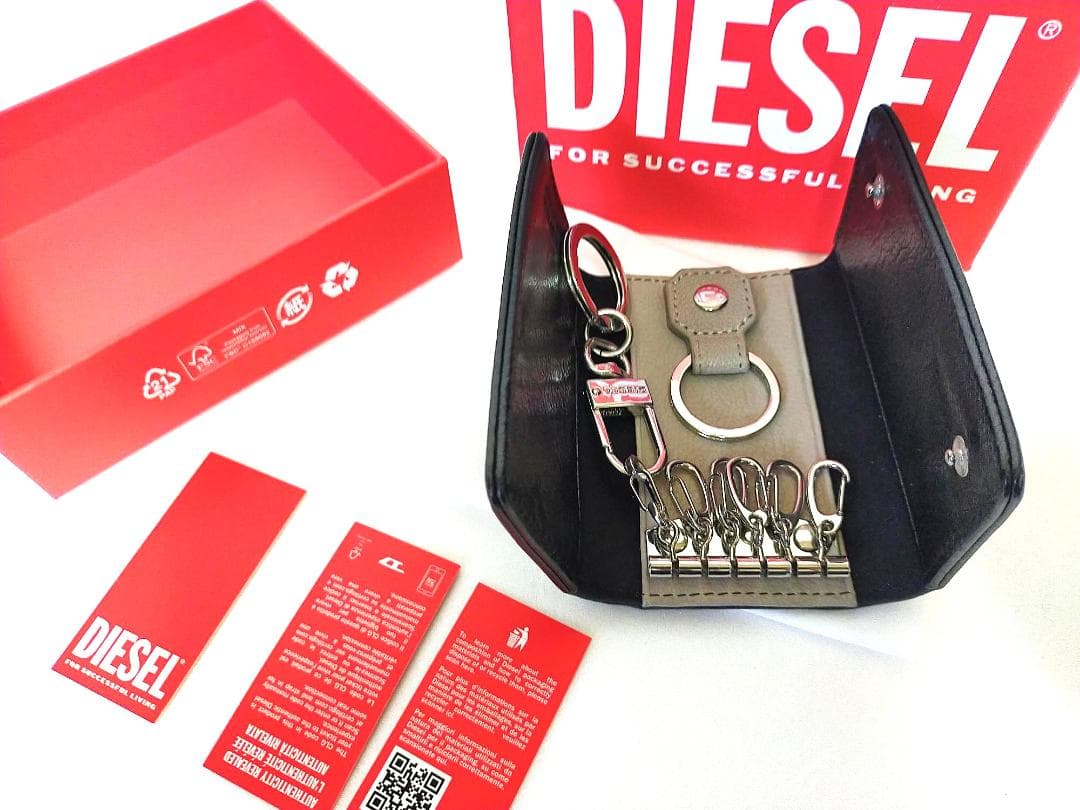 《未使用》DIESEL レザーキーケース ブラック