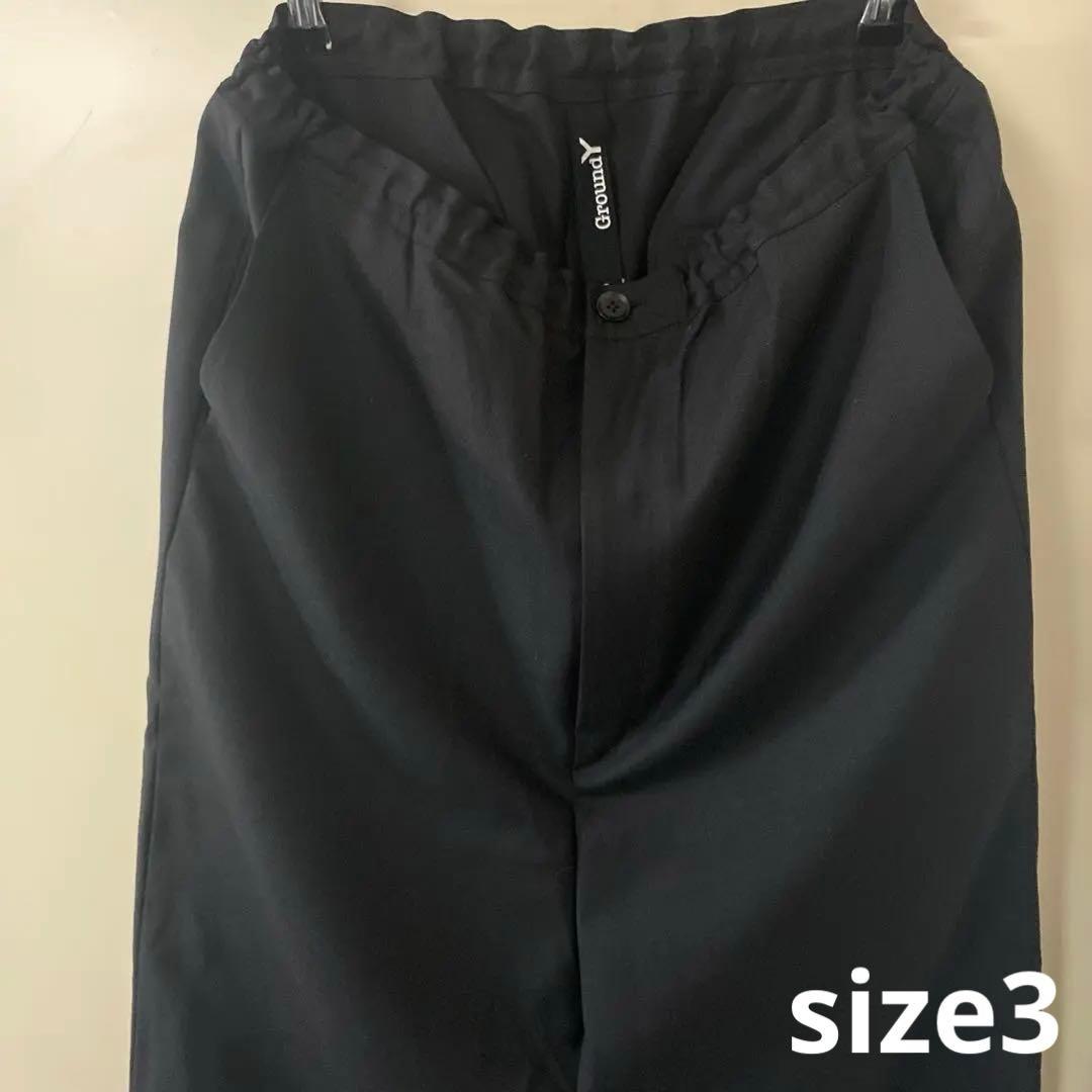 パンツ Gabardine Sarouel Pants GN-P08-100 size3 COTTON GABARDINE CARGO SAROUEL PANTS(FREE SIZE Black): Ground Y