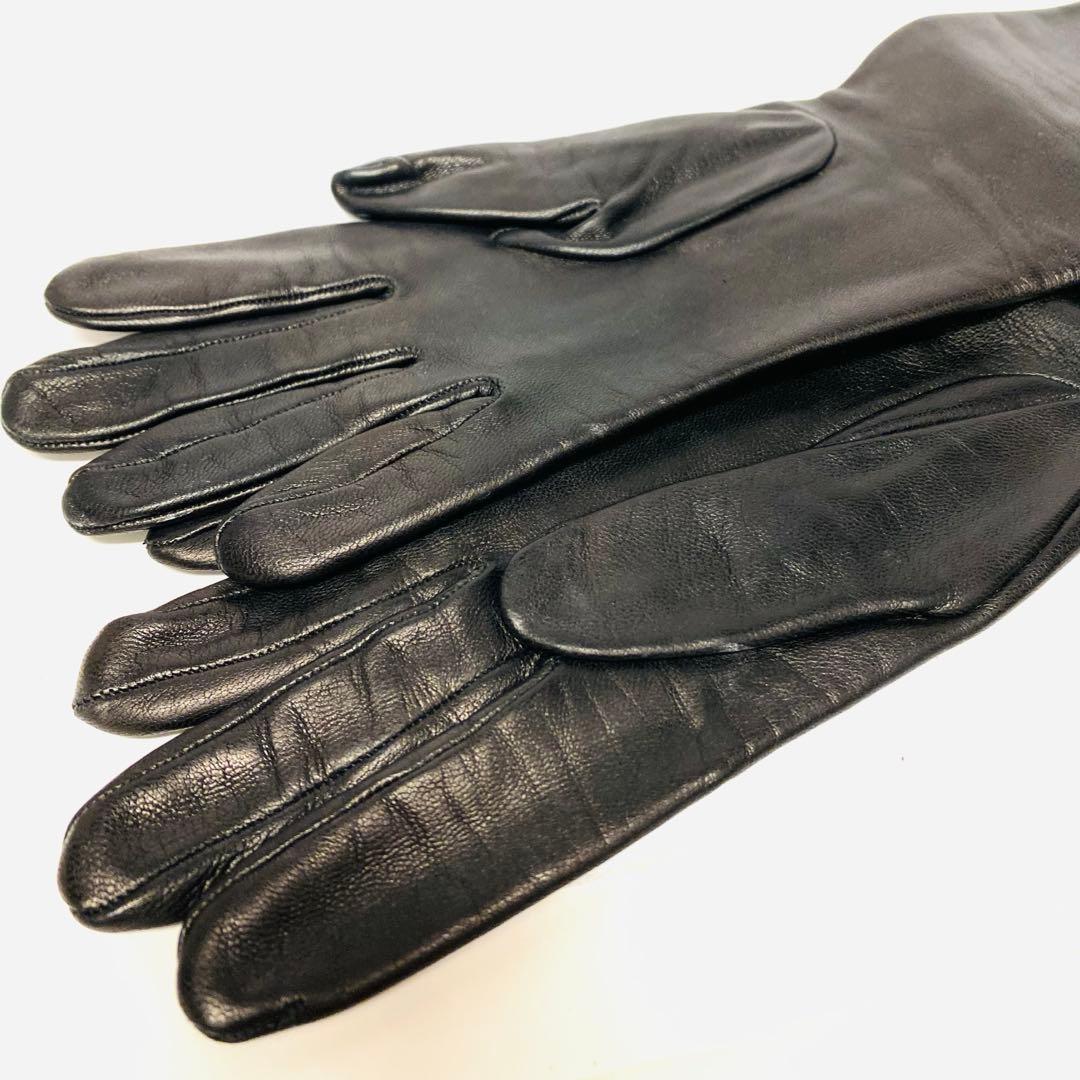 美品 定価20万 エルメス ラムレザー ロンググローブ スタッズ 箱 6.5