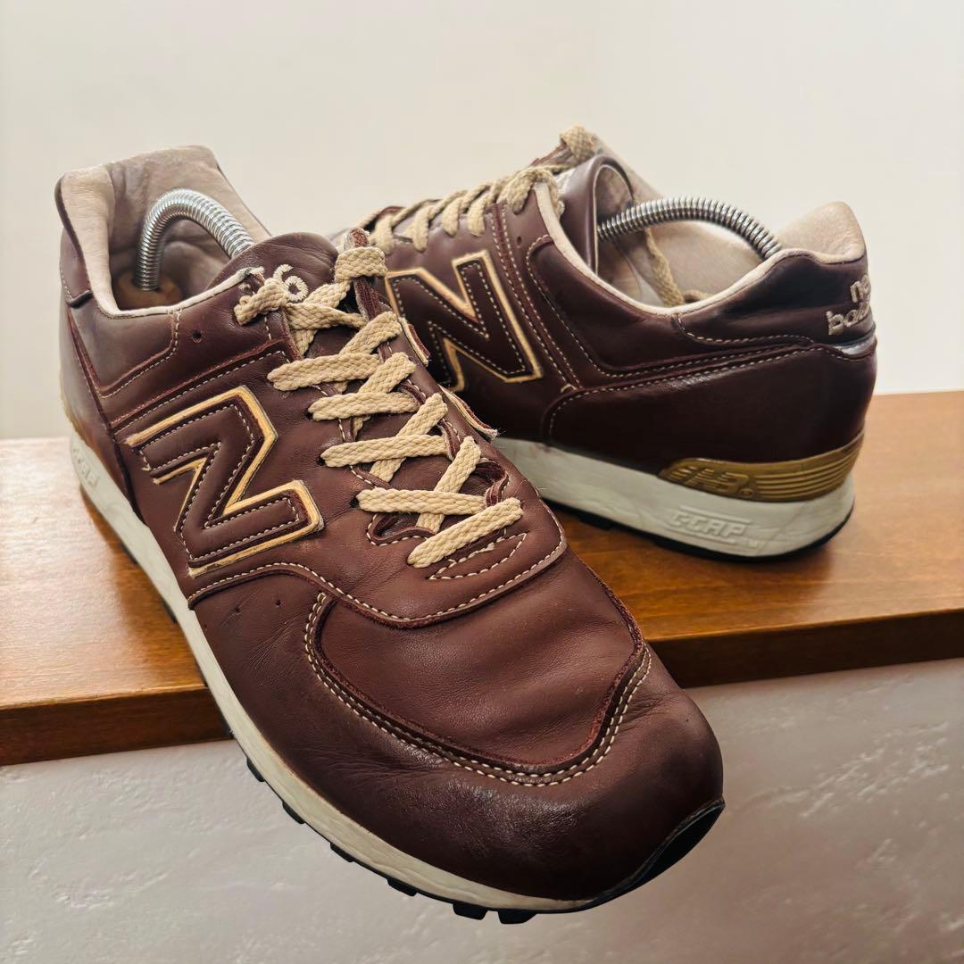 廃番 オールレザー New Balance LM576NB UK製 ブラウン - メルカリ