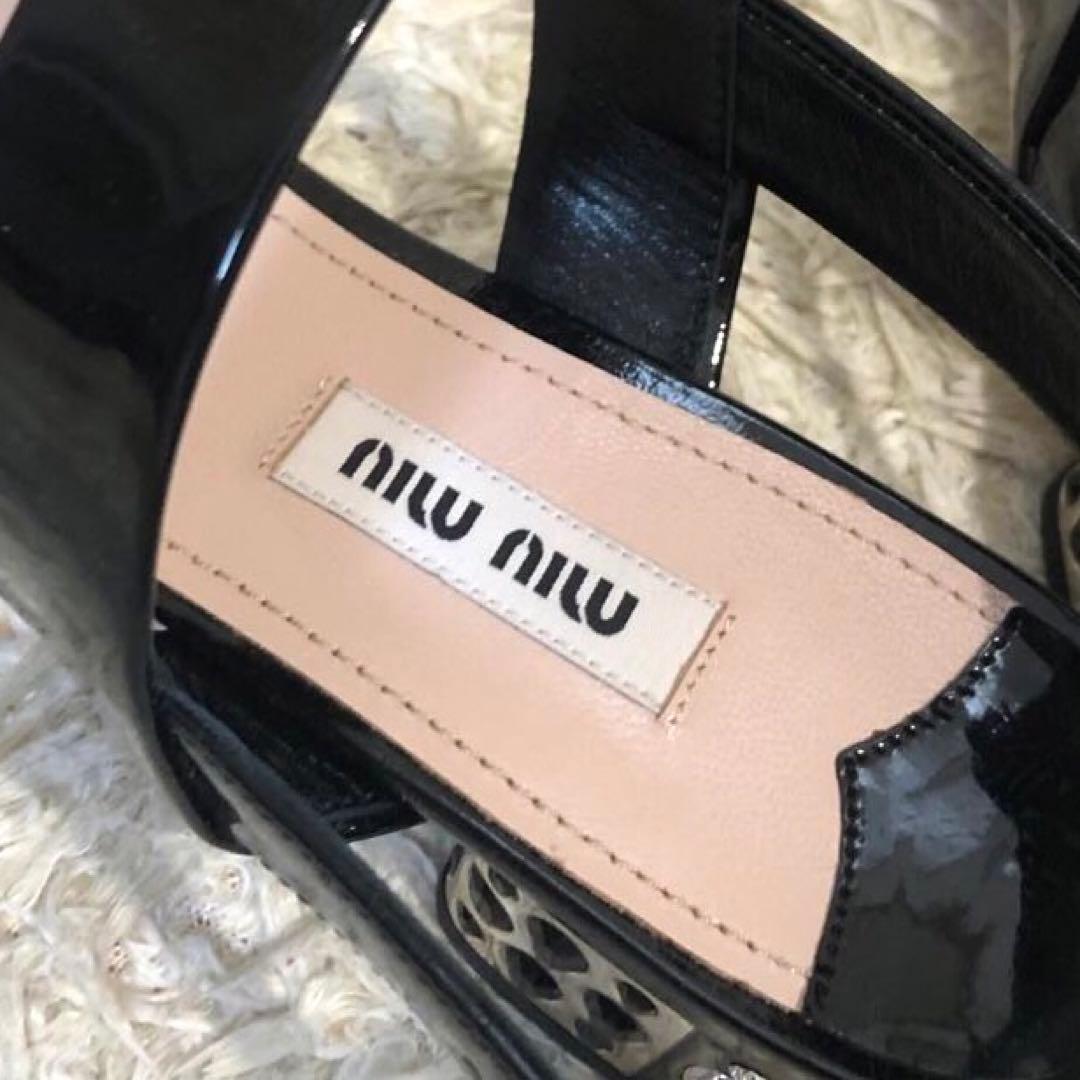 未使用✨ミュウミュウ　サンダル　サイズ37 1/2　23.5cm ブラック