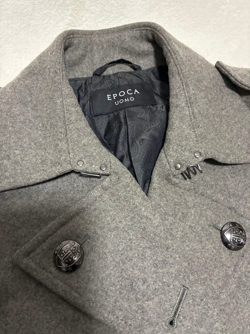 epoca uomoウールコートグレーサイズ44 Sロングコート - メルカリ