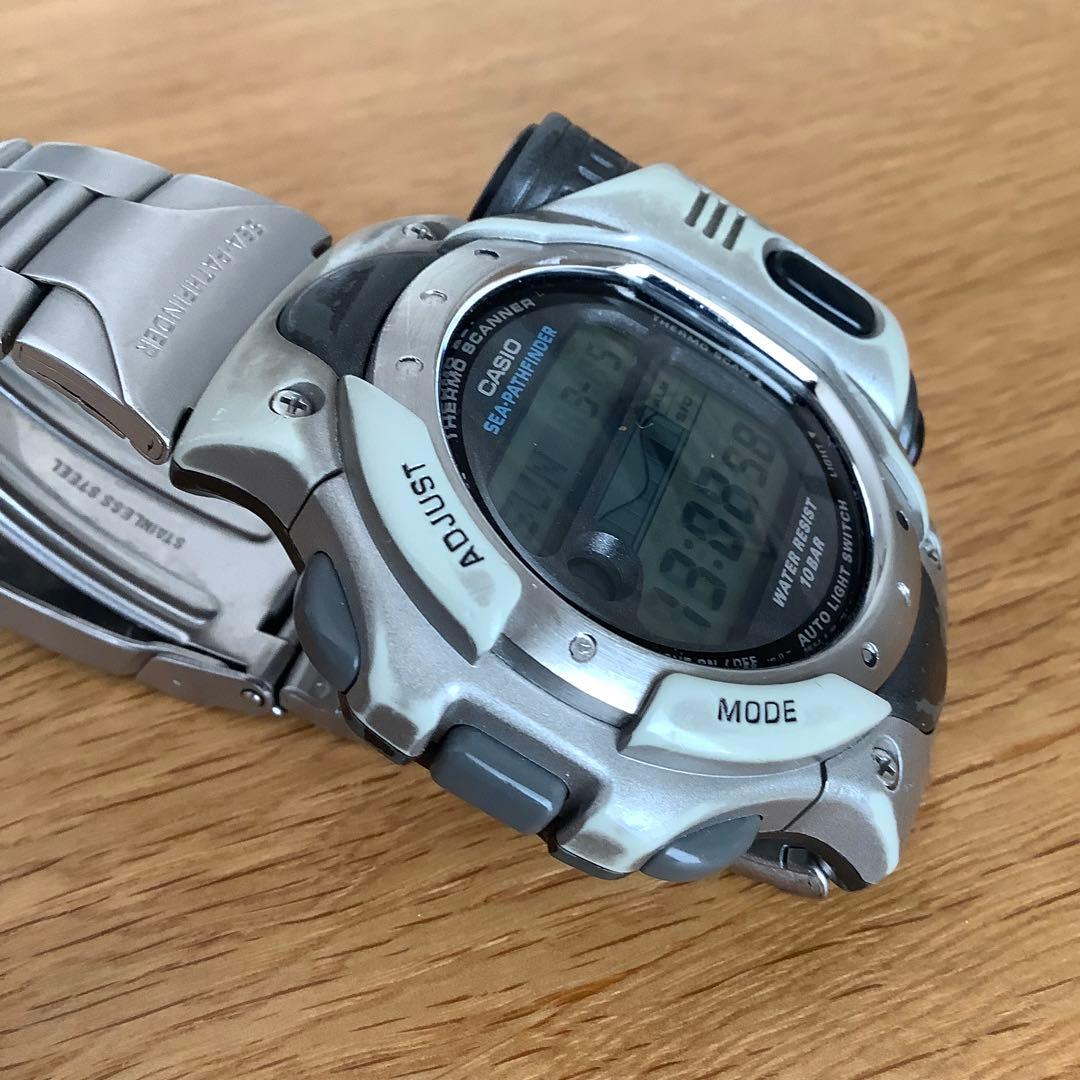 希少】金属ベルト CASIOシーパスファインダー SPF10 温度測定付き