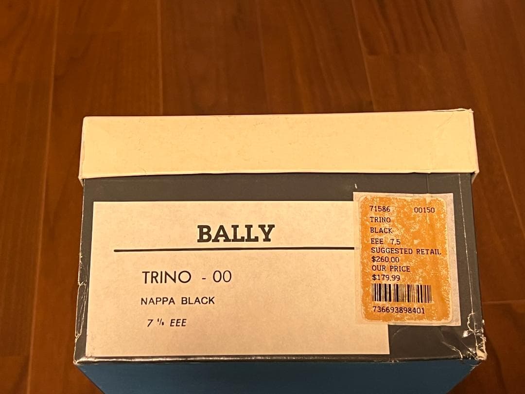 未使用バリー BALLY ストレートチップ　黒　7.5EEE