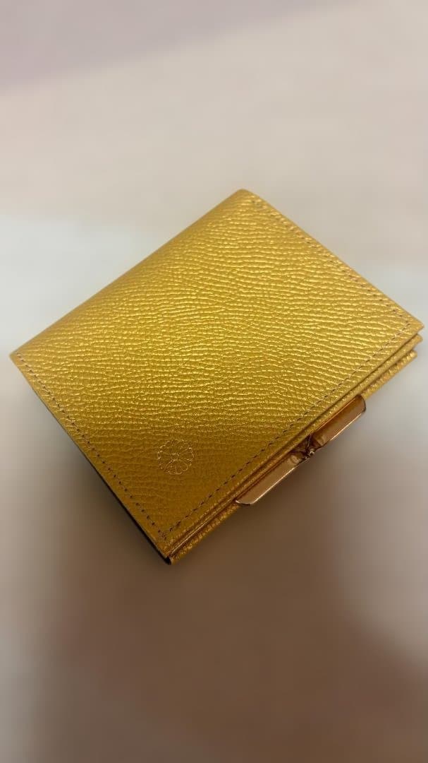 皇居二つ折り財布_がま口 イエローゴールド《新品未使用品》