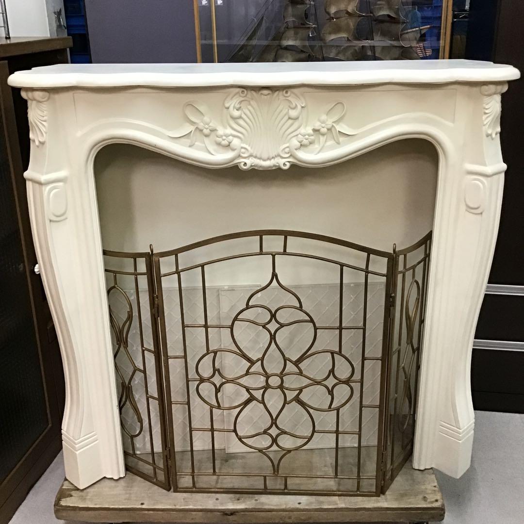 マントルピース アンティーク シャビーシック フレンチ ロココ調