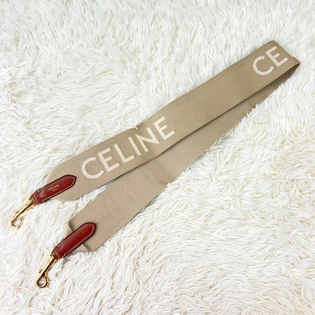 セリーヌ ショルダーストラップ ブランドロゴ キャンバス レザー
