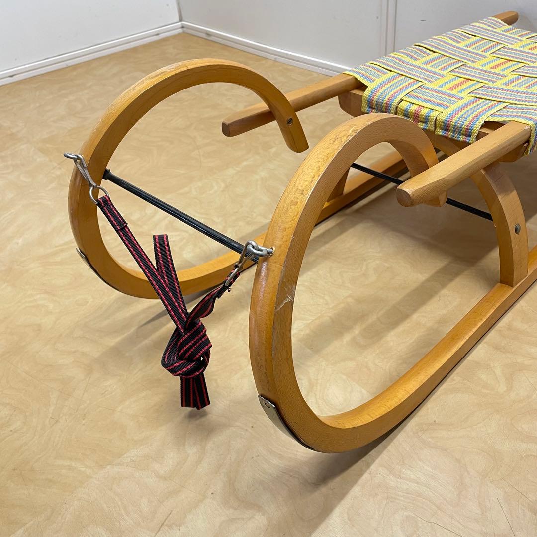 木製ソリ アンティーク ビンテージ 冬 雪遊び 子供 スノー スキー 木製