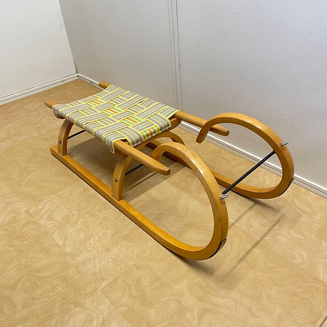 木製ソリ アンティーク ビンテージ 冬 雪遊び 子供 スノー スキー 木製