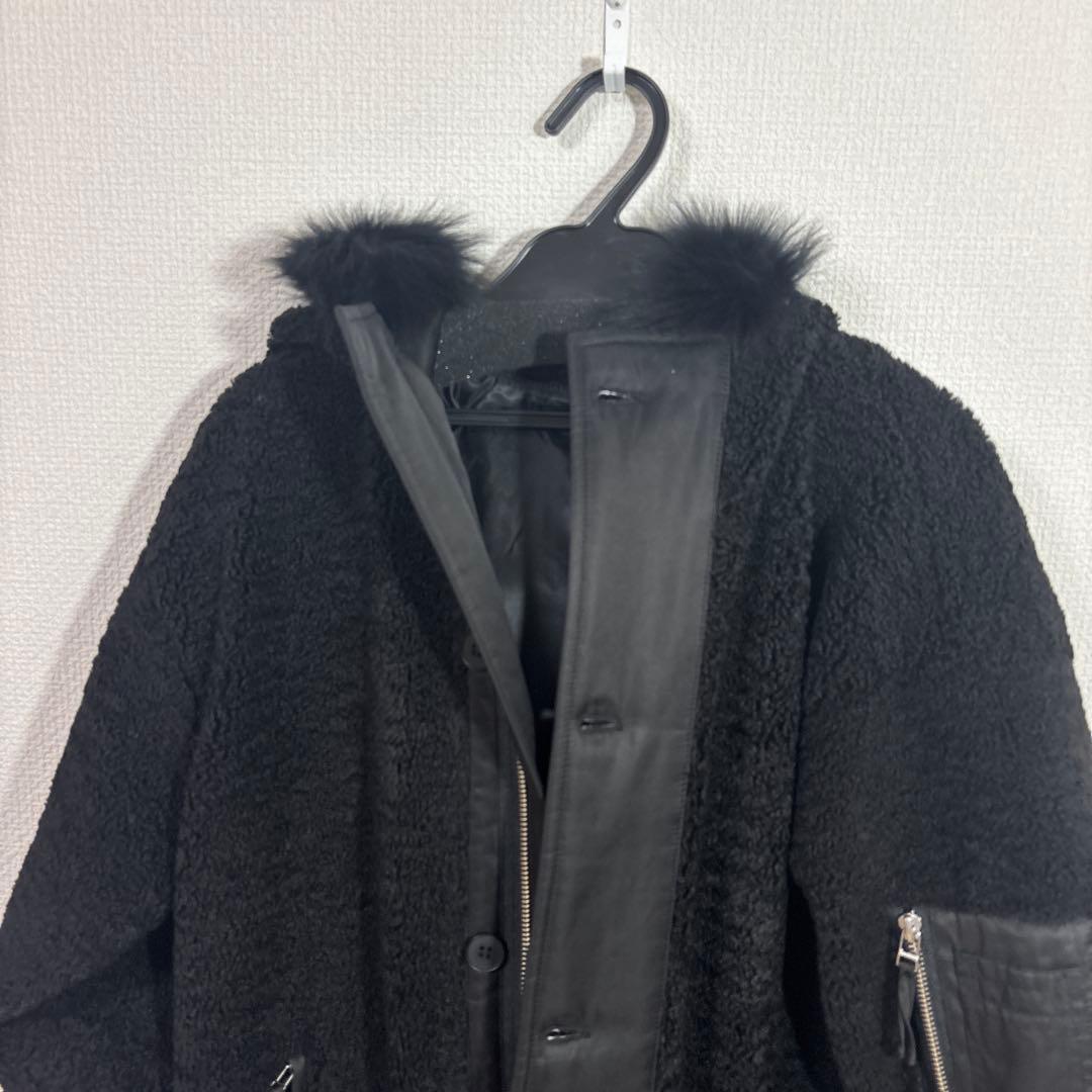 LASUD ファーボアコート ブラック 未使用品 サイズ9号 定価34000円