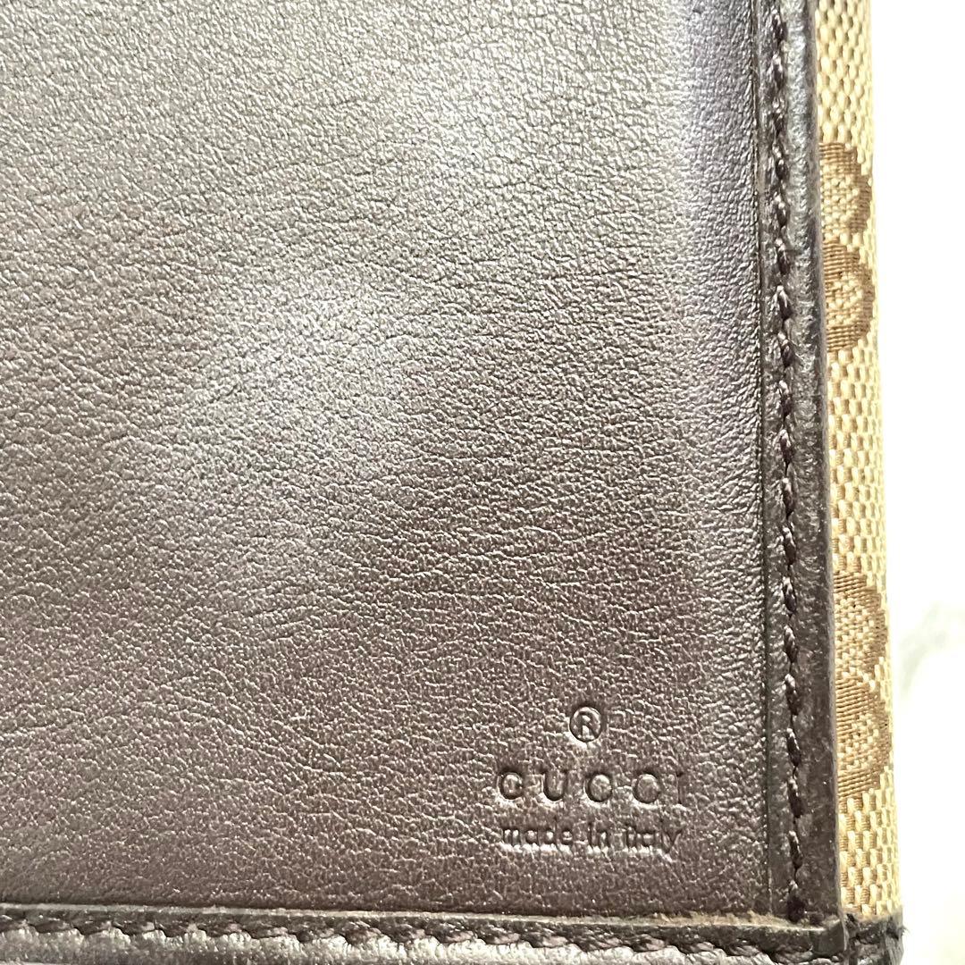 GUCCI グッチ GGキャンバス メタルロゴプレート 長財布 美品0121-③