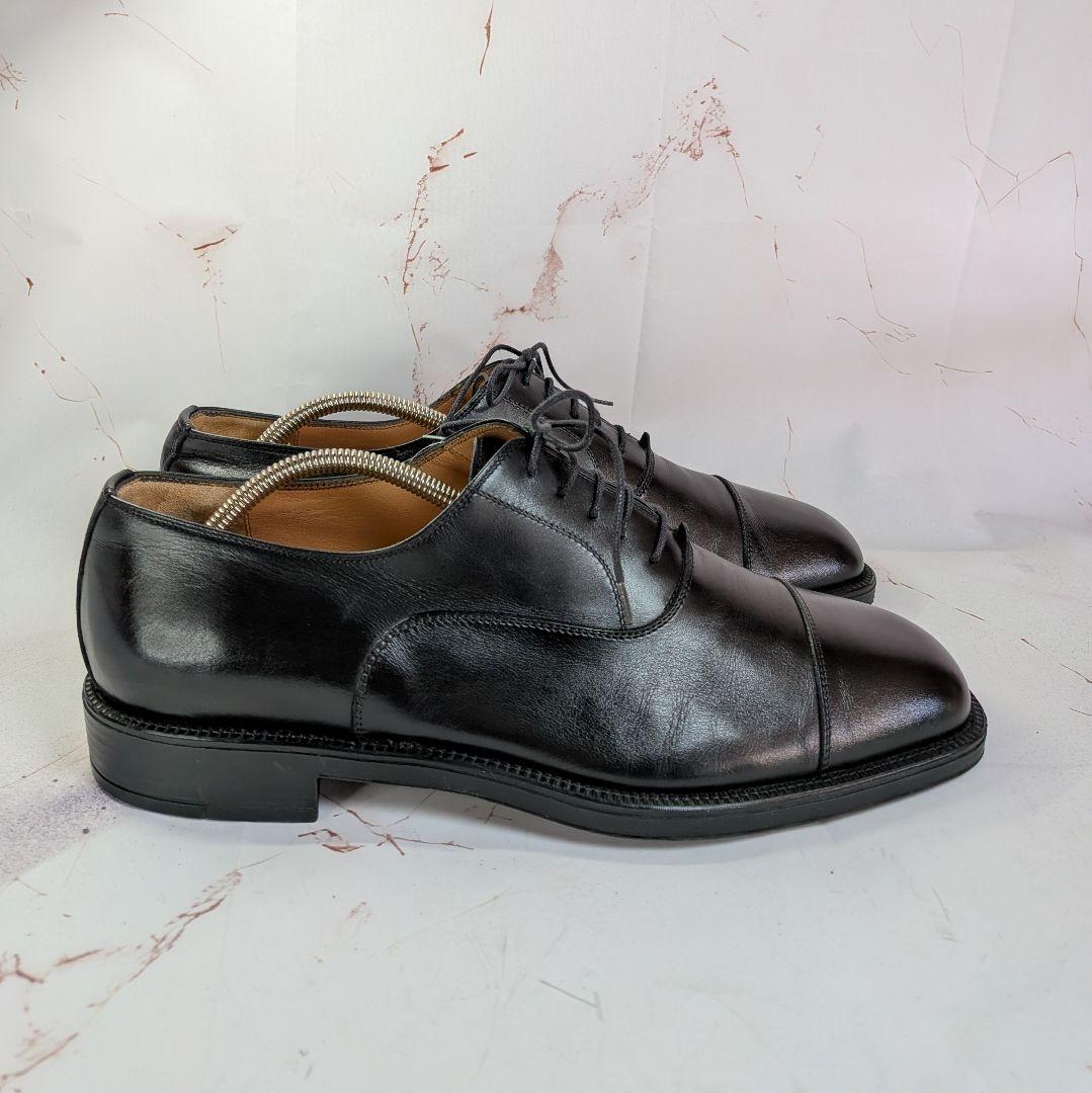 フェラガモ ストレートチップ 黒 26.5cm相当 本革 ドレスシューズ