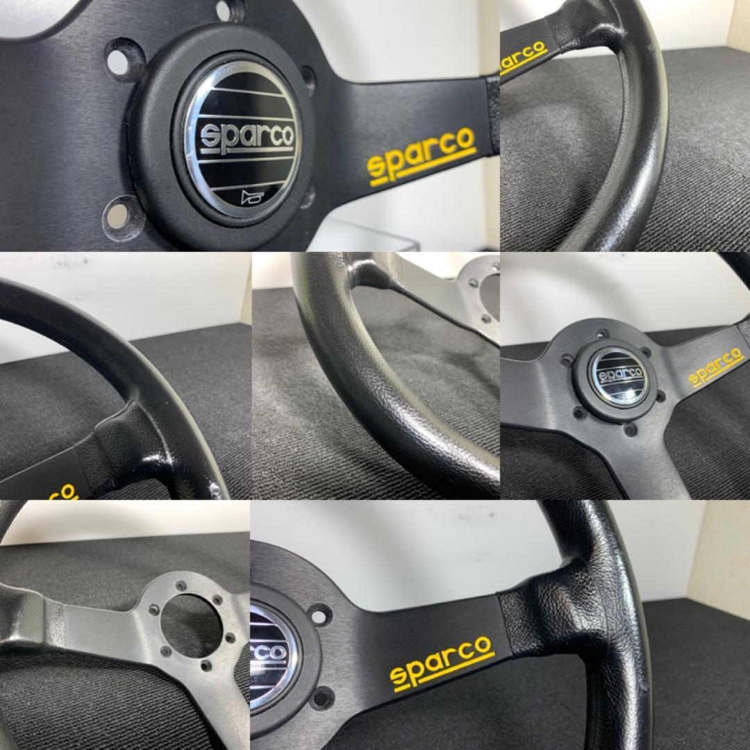スパルコ R345 ディープコーン レザーステアリング 良品 ホーンボタン