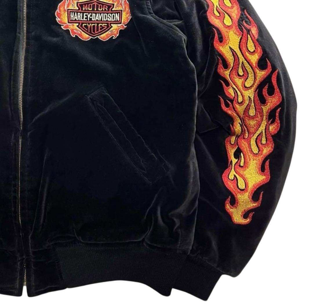 HARLEY DAVIDSON 別珍 ベロア フレイム スカジャン ハーレー - メルカリ