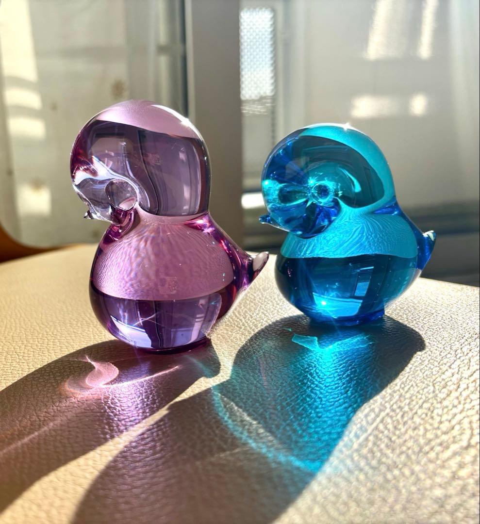 FMkonstglasコンストグラス】ガラス製 鳥の置物 ペーパーウエイト