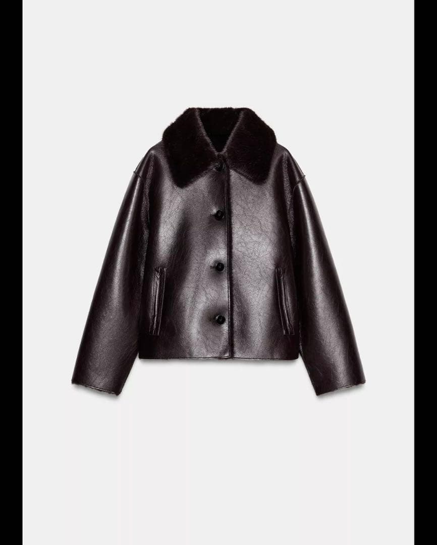 ZARA リバーシブルダブルフェイスフェイクレザージャケット - メルカリ