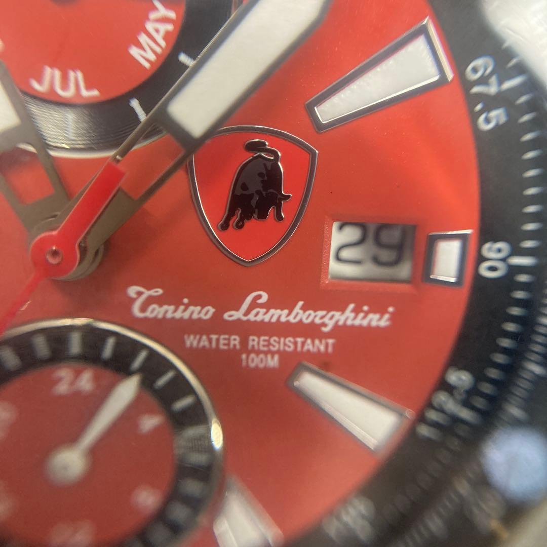 トニーノランボルギーニ 腕時計 レッド／ブラック クロノグラフ