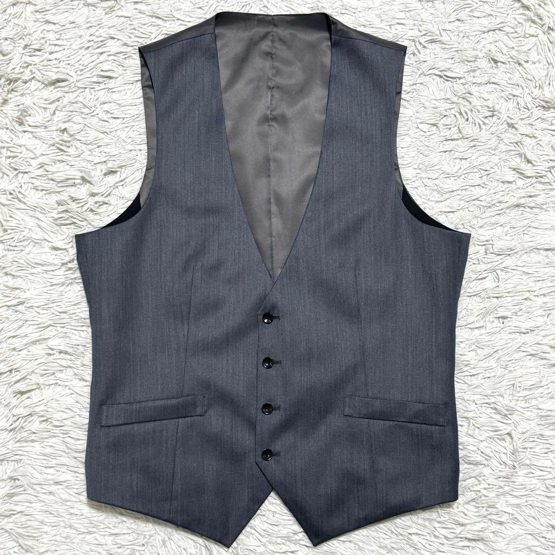 極美品 シルク混 スーツセレクト 光沢 スリーピース セットアップ