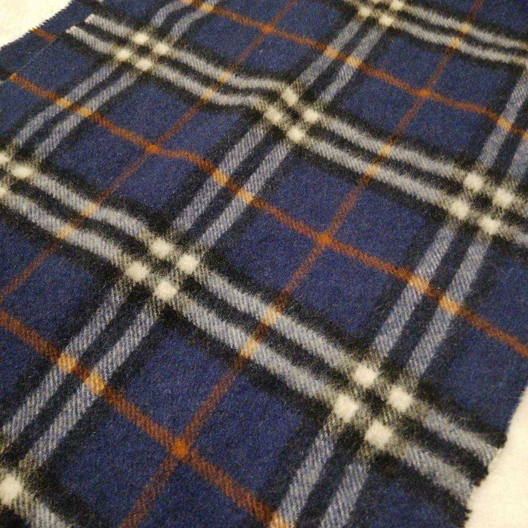 バーバリー マフラー カシミア100 青 ノバチェック 希少色 - メルカリ
