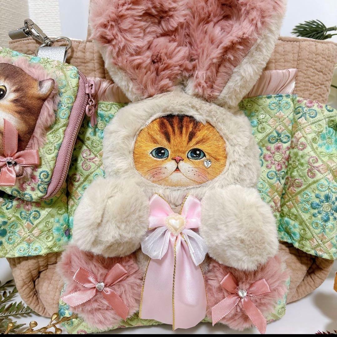 コヤンイサムチョン ポーチ付き インド刺繍 ファーバック リボン