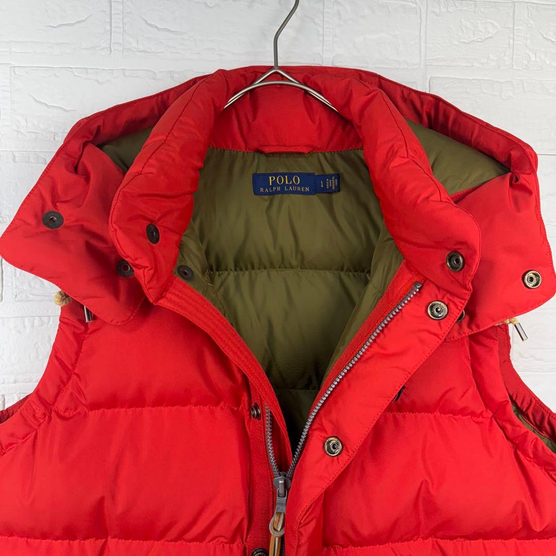 美品】 POLO RALPH LAUREN 肉厚 2way ダウンベスト 赤 - メルカリ