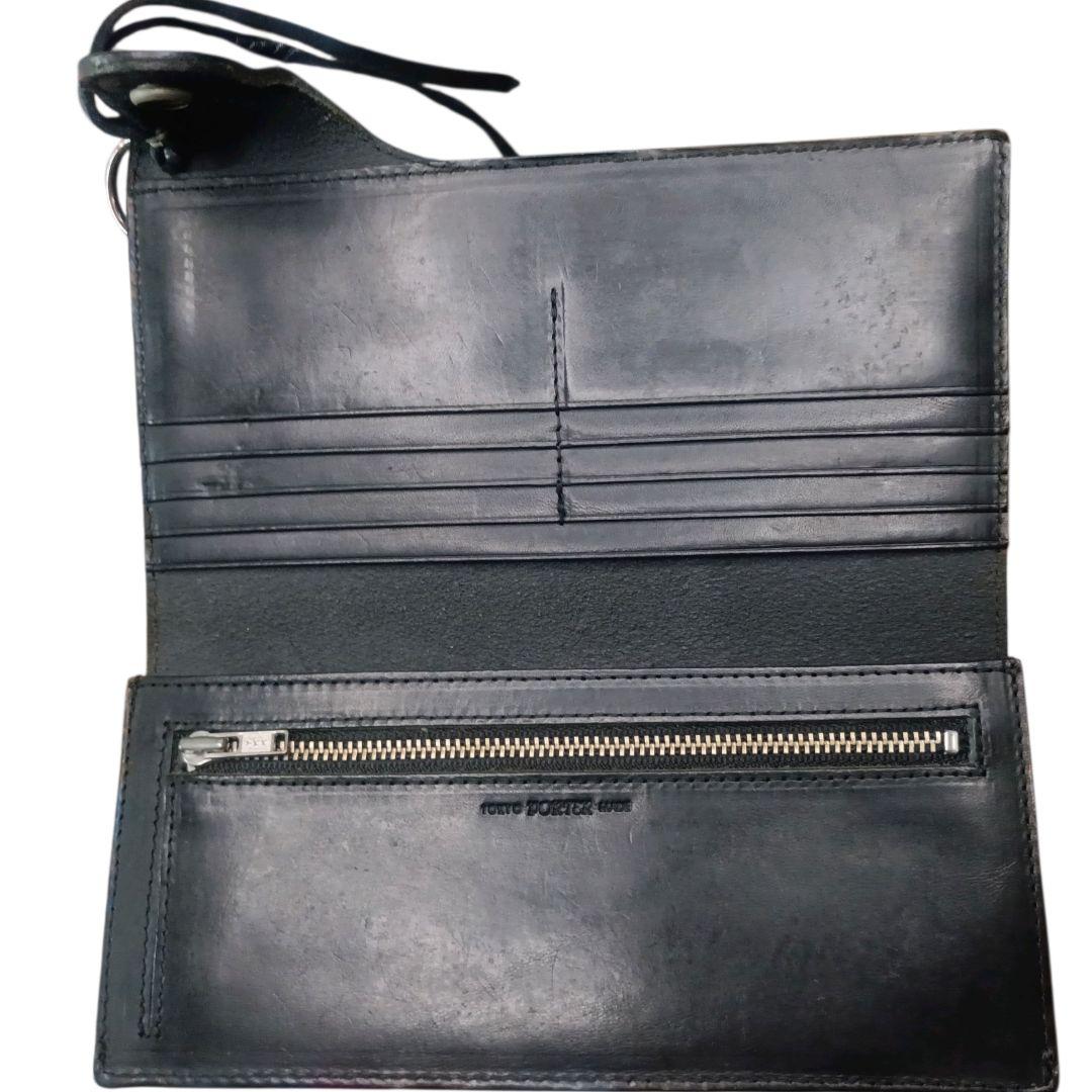 美品✨️PORTER 925 オールレザー シルバーリング バイカーズ 長財布の
