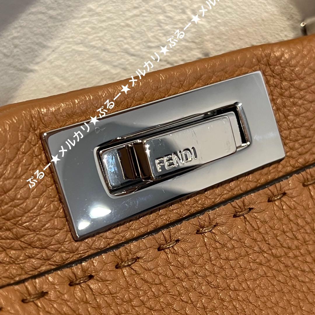 新品☆FENDI ピーカブー セレリア ブラウン ミディアム ミニ 茶色