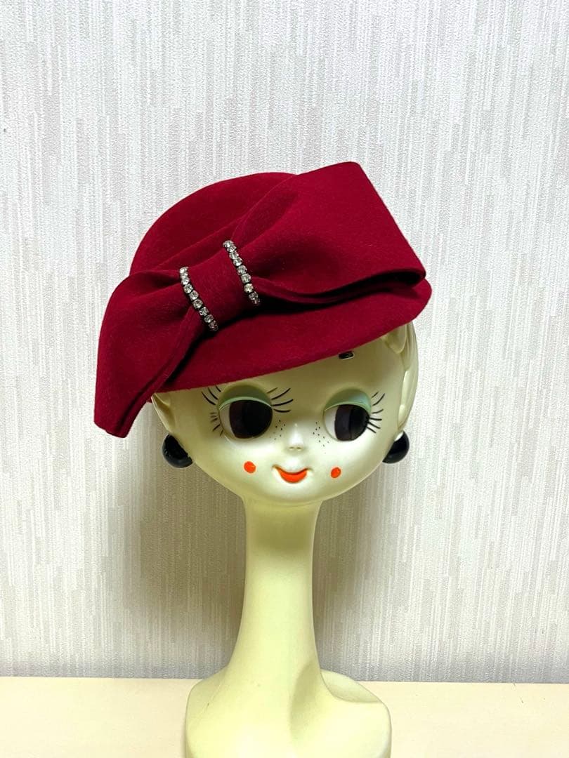 misaharada ミサハラダ フェルトリボンベレー トーク帽 レッド - メルカリ