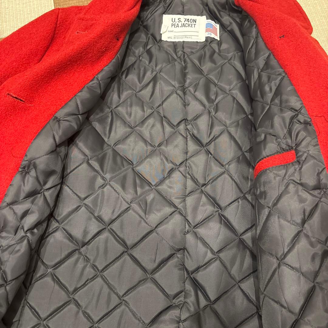 Sサイズ 90S アメカジ ショット メルトンピーコート 希少 赤 - メルカリ