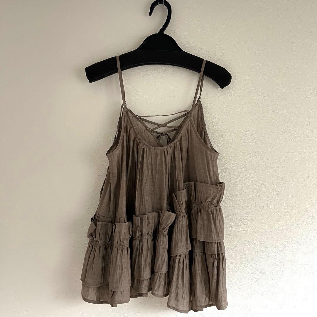 Mystrada フリルティアードキャミ モカSサイズ