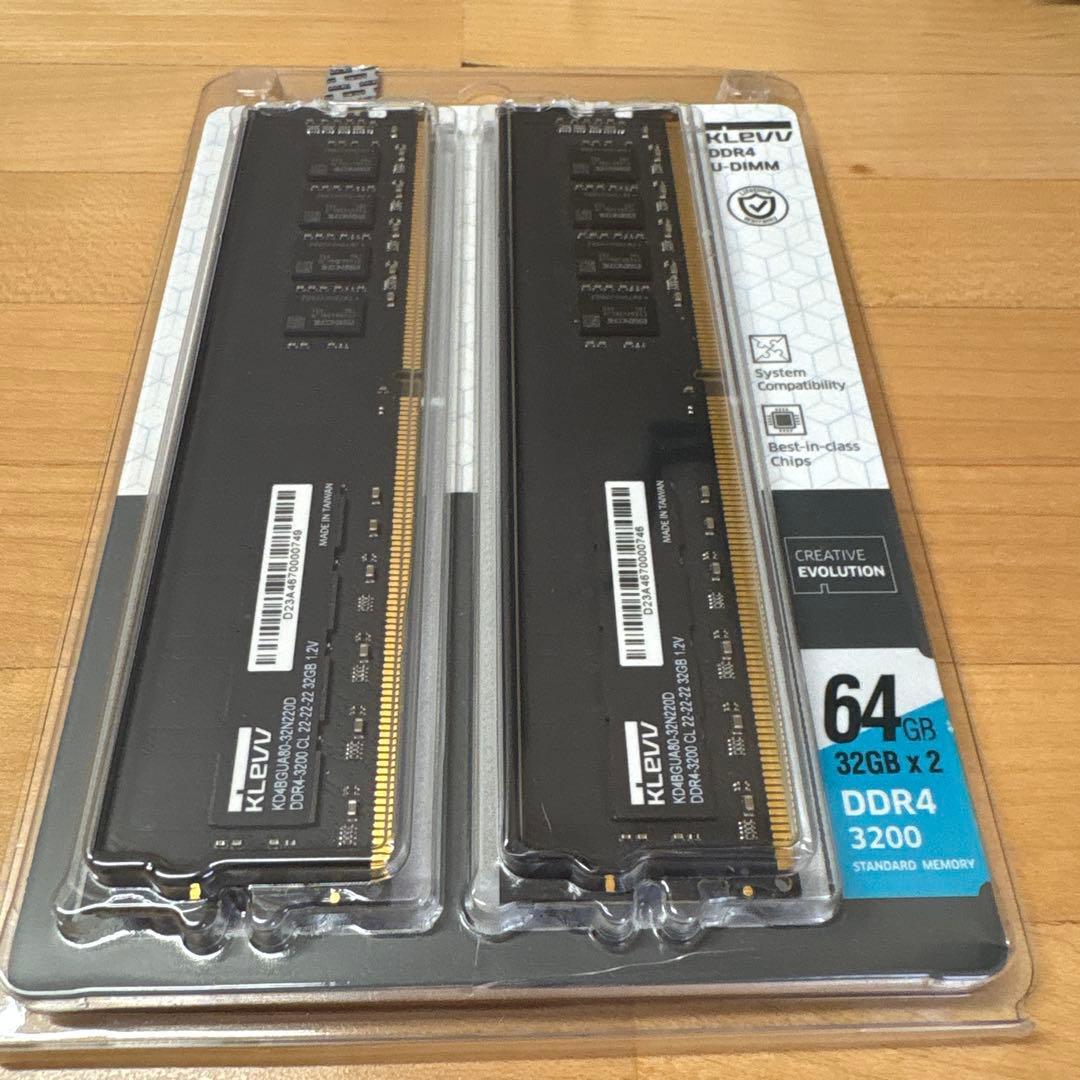 デスクトップ用メモリ DDR4 3200Mhz 32GB x 2枚 デスクトップPC用メモリ 32GB (32GB×1枚) DDR4-3200 PC4-25600 U-DIMM