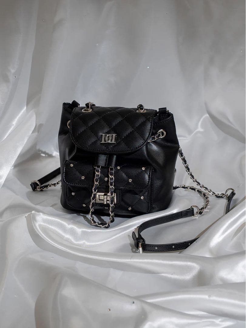 Darich ダーリッチ　キルティングビジューミニリュック　ブラック　BLK 予約商品】キルティングビジューミニリュック – Darich (ダーリッチ)