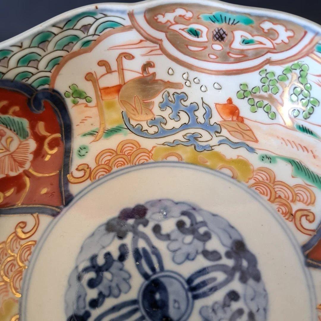 ご成約者様専用」です。 「金彩うさぎに 青海波」古伊万里皿 2点まとめ