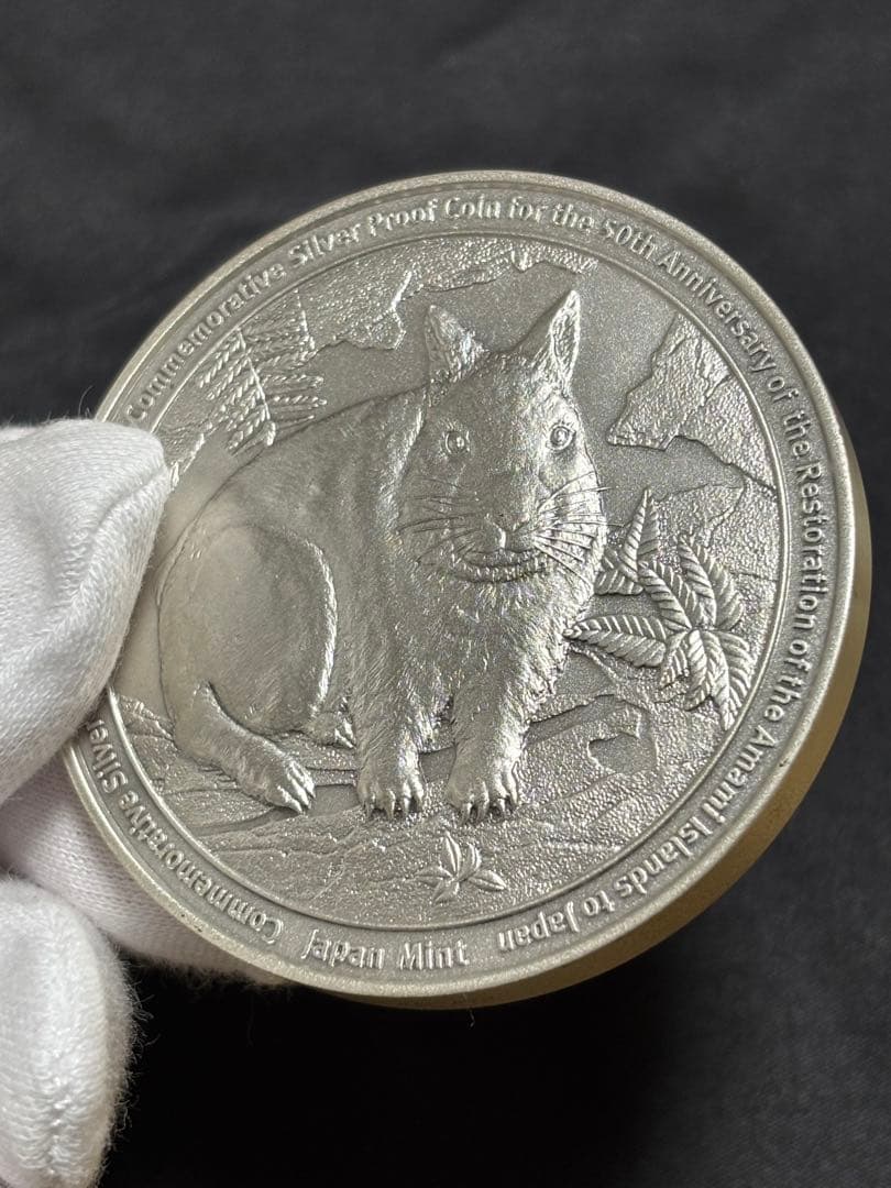 【純銀製】奄美伊群島復帰50周年記念貨幣発行記念銀メダル 造幣局製 164.6g
