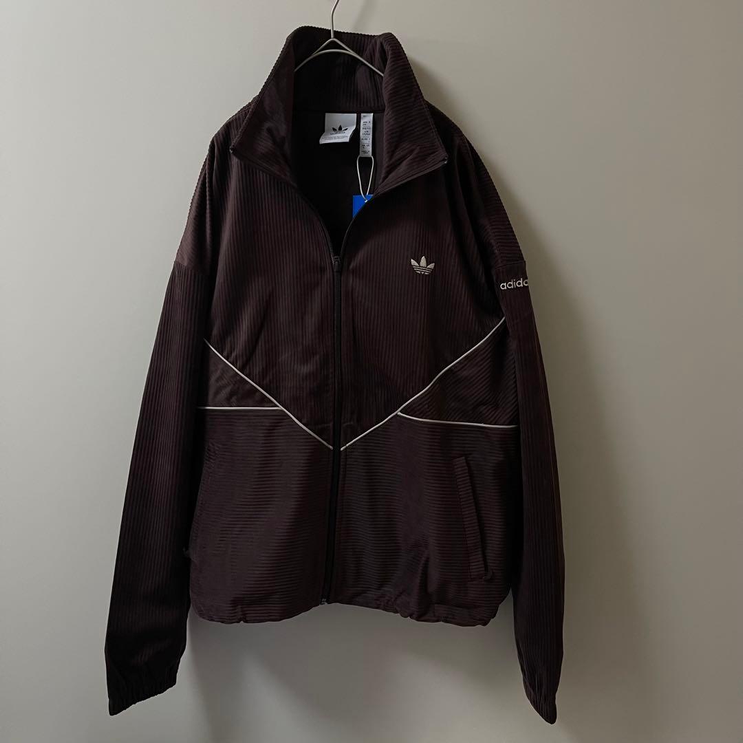 新品L】コーデュロイ アディダス刺繍トラックジャケットジャージトップ