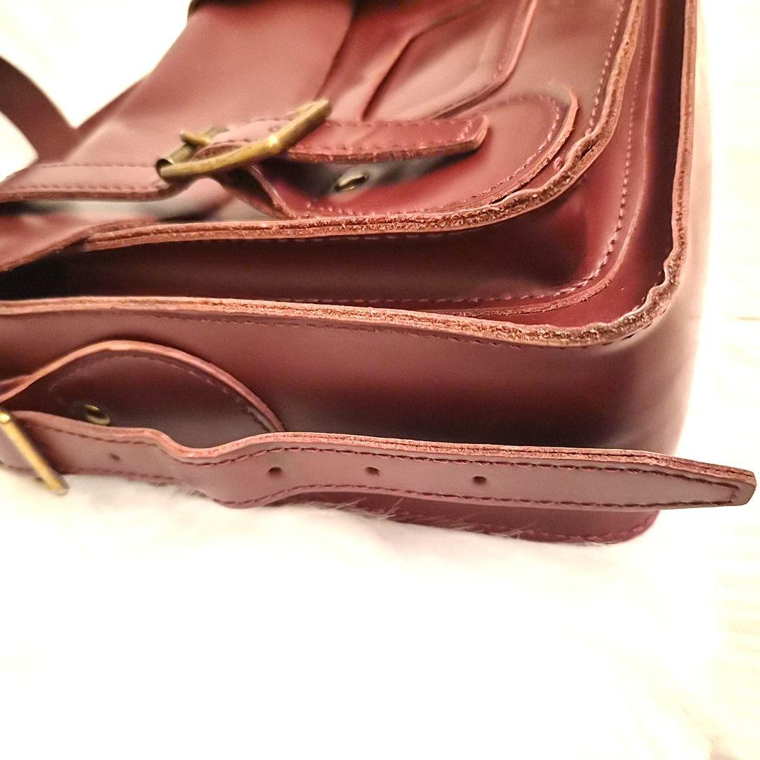 Dr.Martens】レザーサッチェルバッグ/13インチ/チェリーレッド