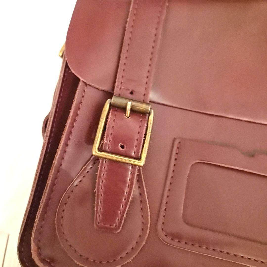 Dr.Martens】レザーサッチェルバッグ/13インチ/チェリーレッド