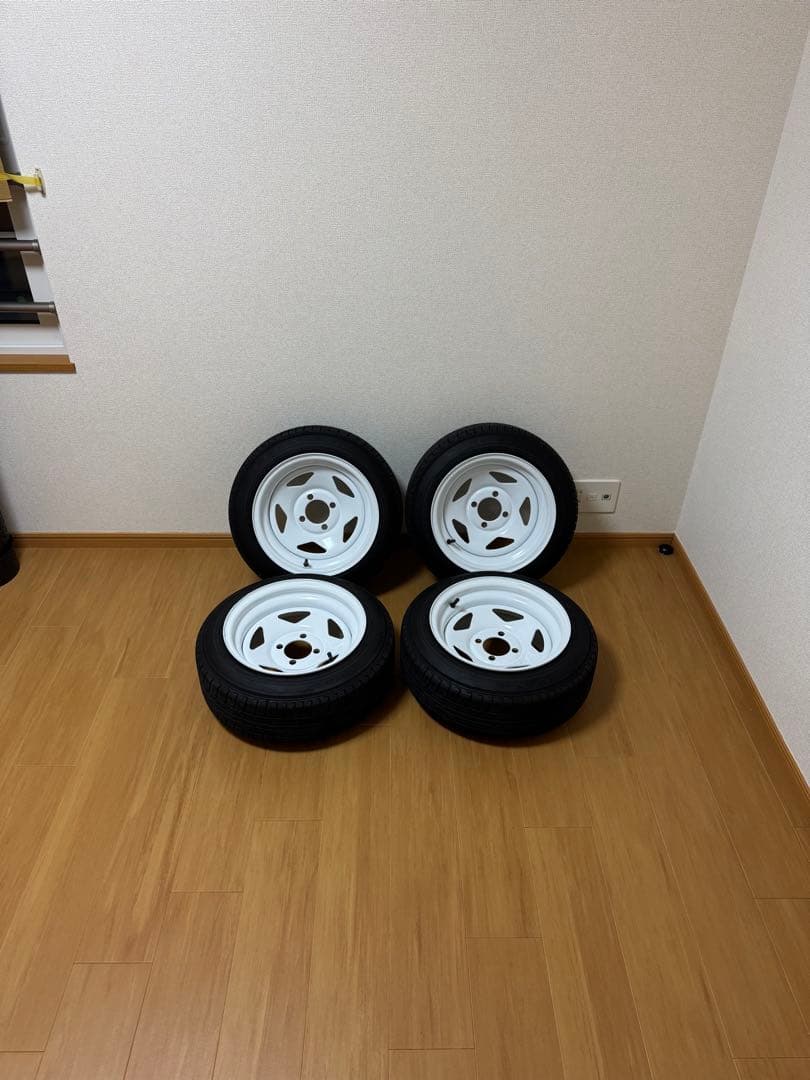 ESB TC01 13インチ タイヤ&ホイールセット ホイール新品 4本セット ESB CLS TC-01 ホワイト 深リム鉄チン 13