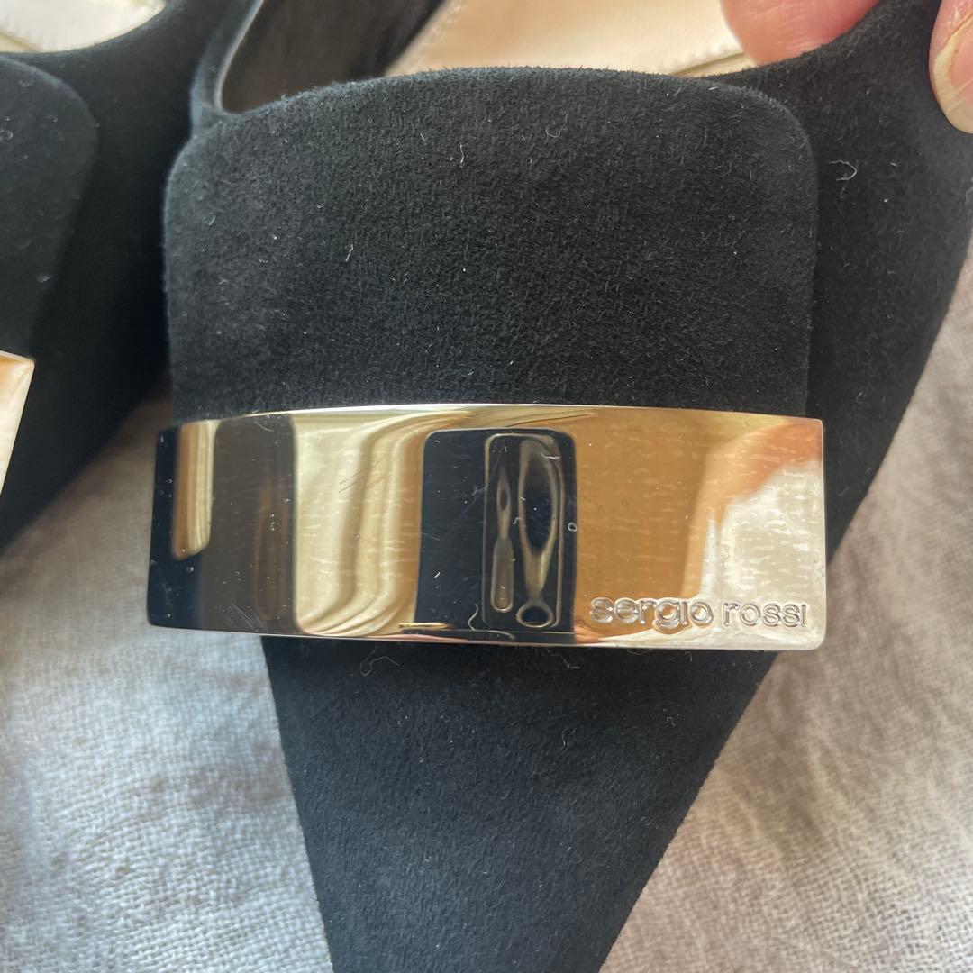 セルジオロッシ SR1 ミュール　パンプス ブラック 23.5cm 黒　37