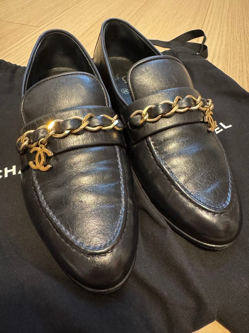 ✨CHANEL シャネル チェーン ローファー ココマーク ブラック ✨ 楽天市場】【中古】極美品 CHANEL シャネル ココマーク ローファー
