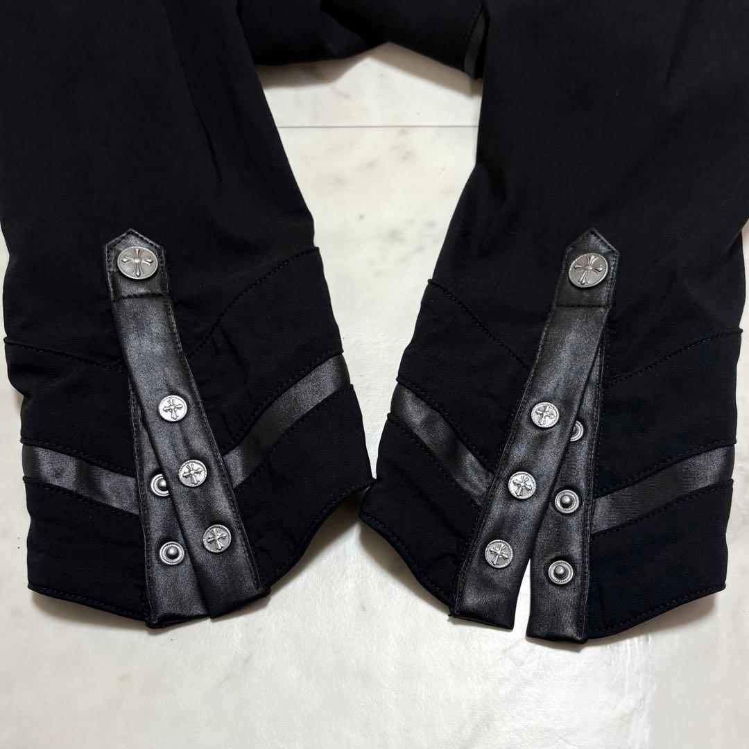 美品 オッズクローチェ 刺繍 スタッズ シャツ 十字架ボタン ゴシック