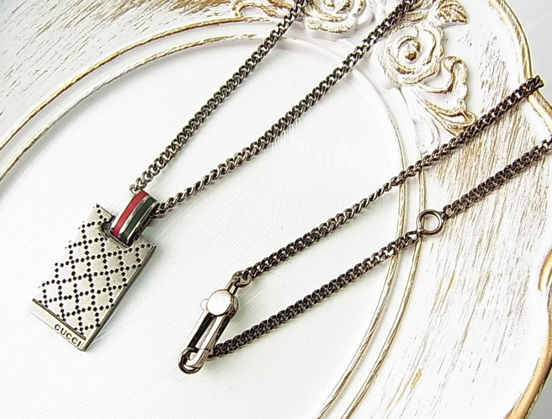 ねぎとろ様用正規品美品GUCCIグッチ ディアマンテ SV925ネックレス男女