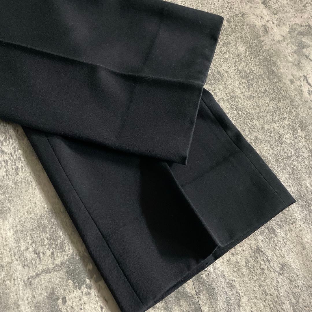 極美品 Apollo特注 極上ブラックウール ダブルスーツ 黒艶