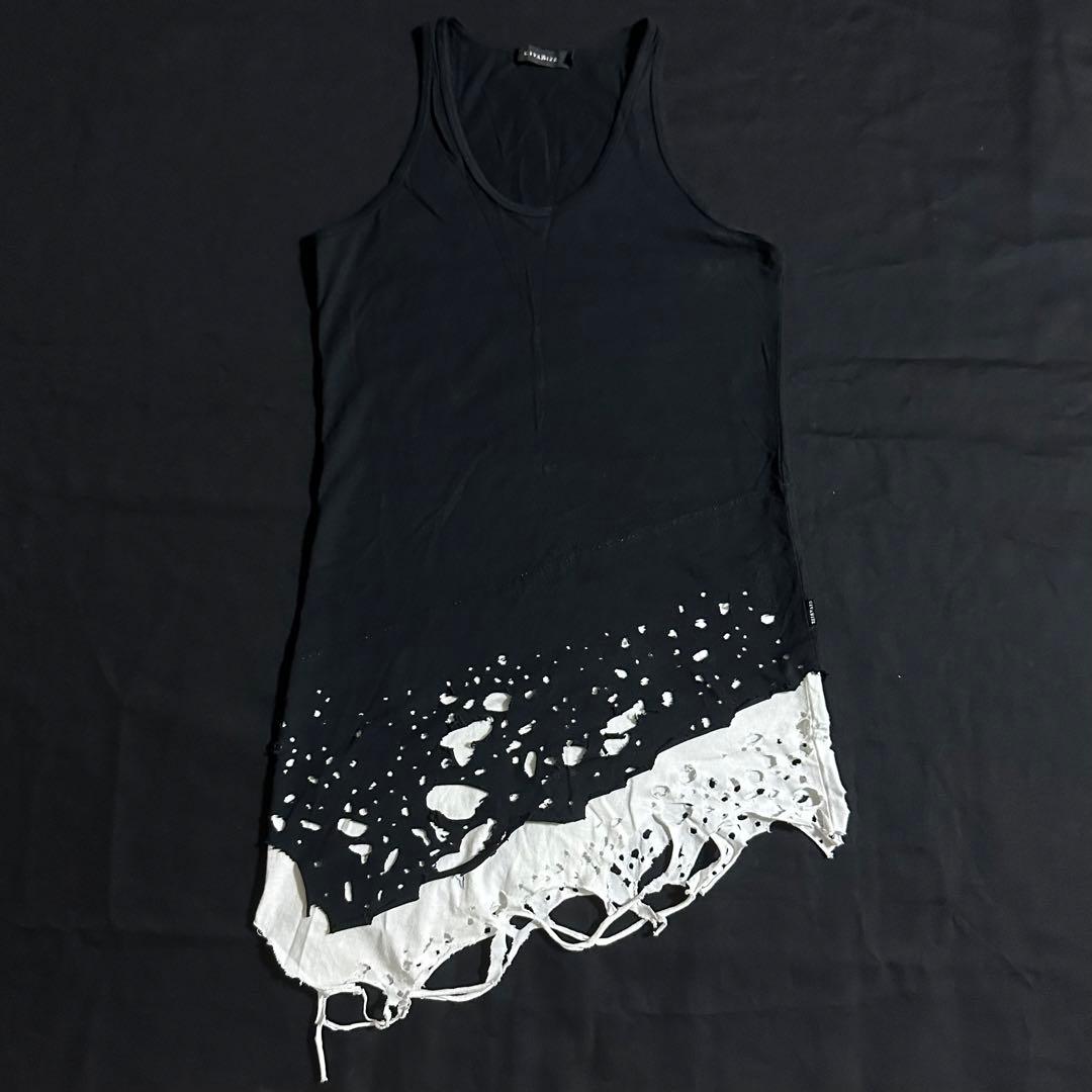 00s CIVARIZE アシメタンクトップ Size:44 ダメージレイヤード CIVARIZE / Inferアシンメトリーデザインロングタンクトップ 44