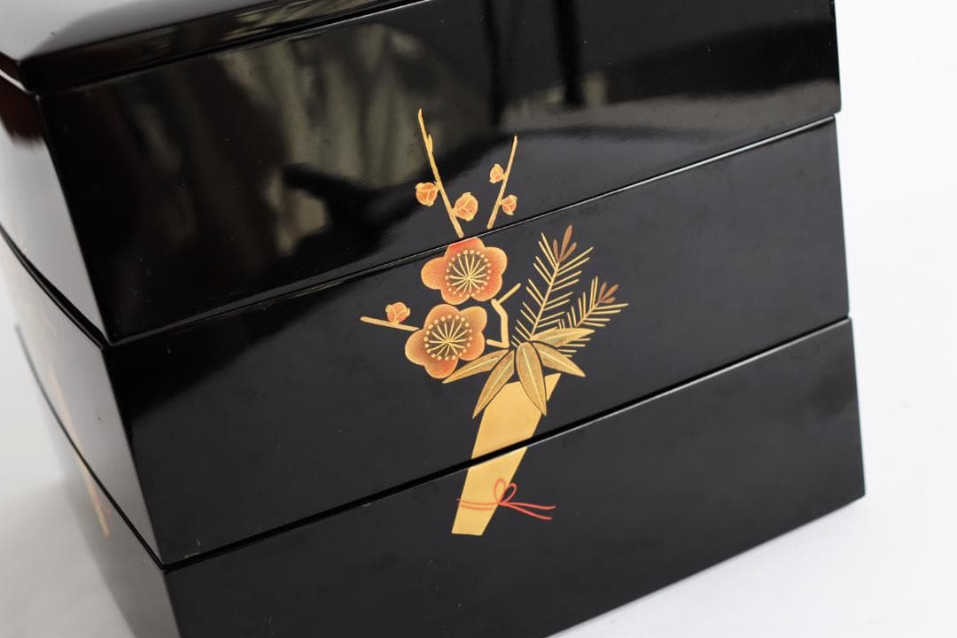 輪島塗 三段重 重箱 松竹梅 蒔絵 共箱 - メルカリ