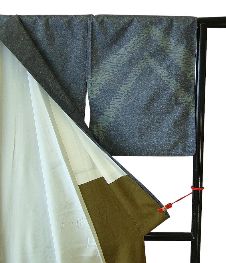 本場縞大島紬・訪問着＆紬袋帯・帯〆・帯揚げセット（正絹）仕立上り