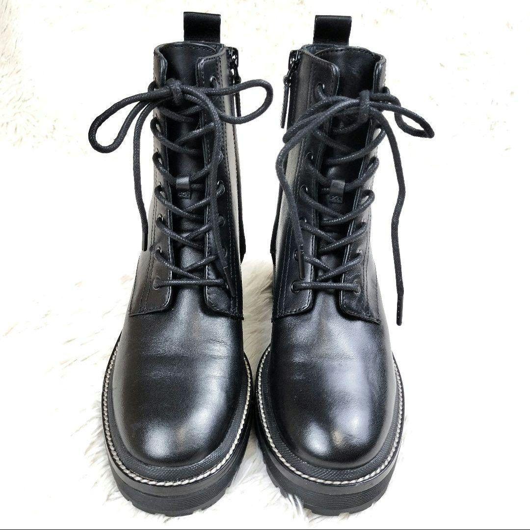 【美品】トリーバーチ ミラー 50 レザー ラグソール ブーティ 23.0cm